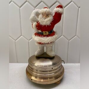 Vintage Spinning Rotating Santa Music Box HTF EUC Works! MCM